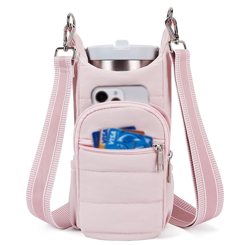Water Bottle Carrier Crossbody Bag for Women