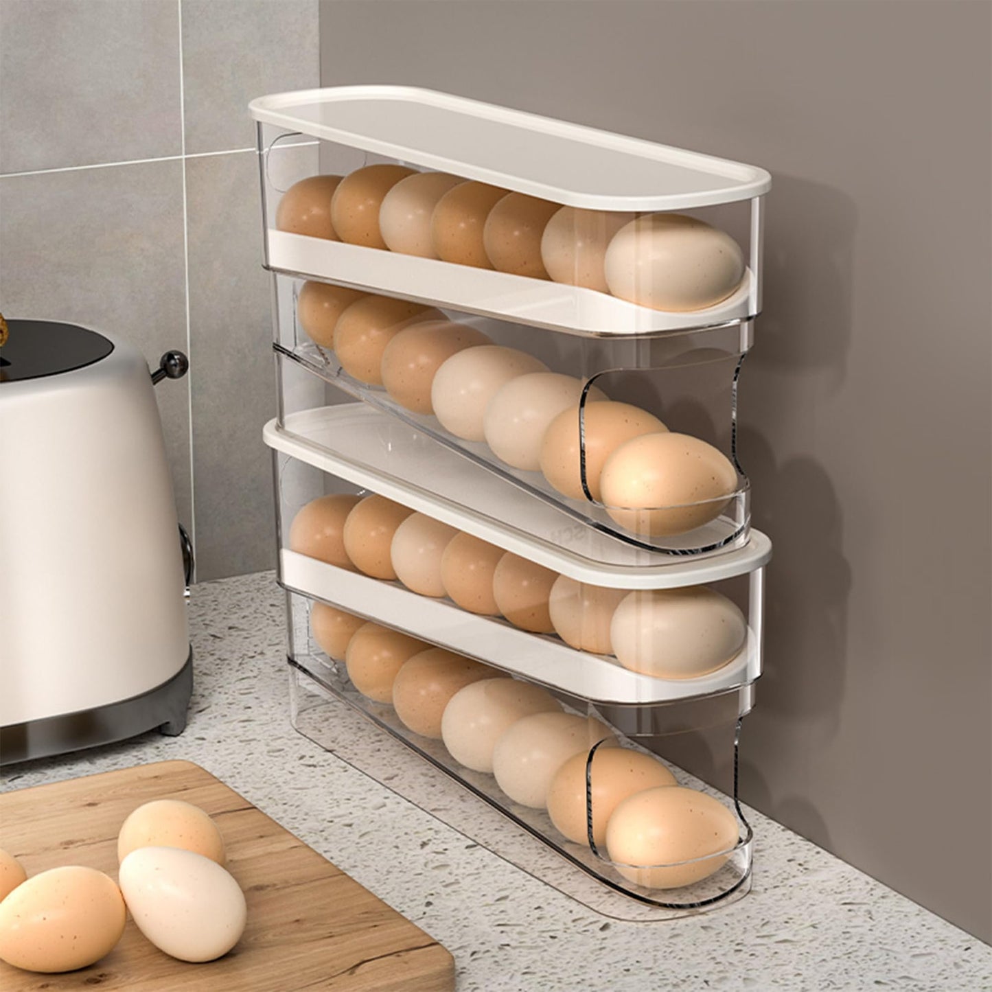 Auto Rolling Fridge Egg Organizer