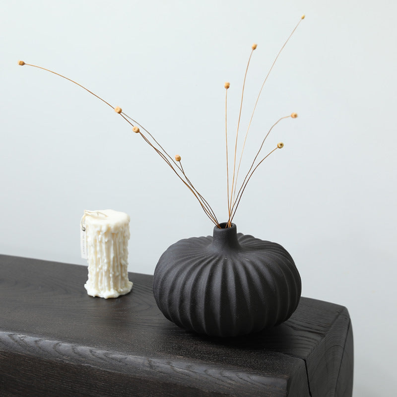 Stylish pumpkin-shaped ceramic vase