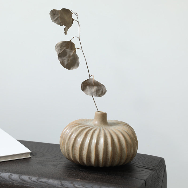 Stylish pumpkin-shaped ceramic vase