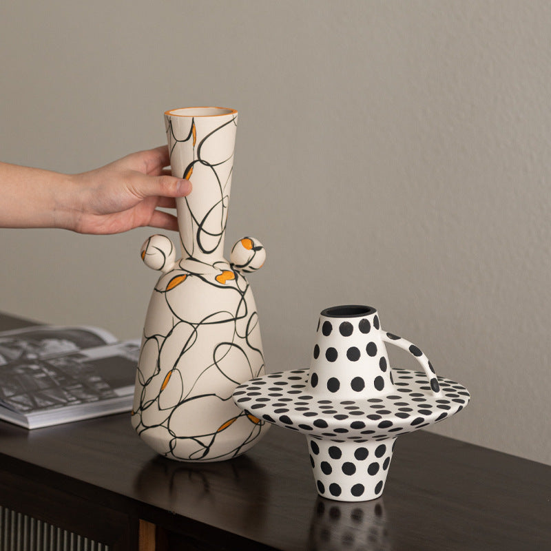 Abstract art ceramic vase
