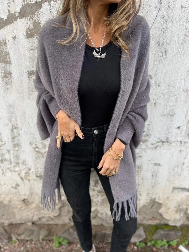 🔥Women's Long Sleeve Casual Tassel Shawl Coat