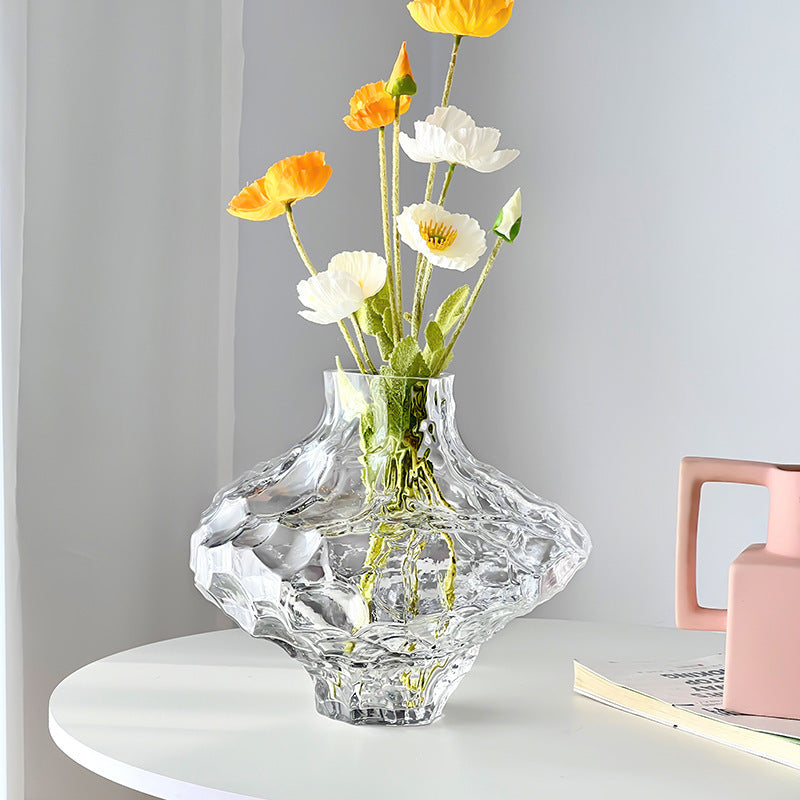 Irregularly shaped creative glass vase