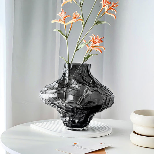 Irregularly shaped creative glass vase