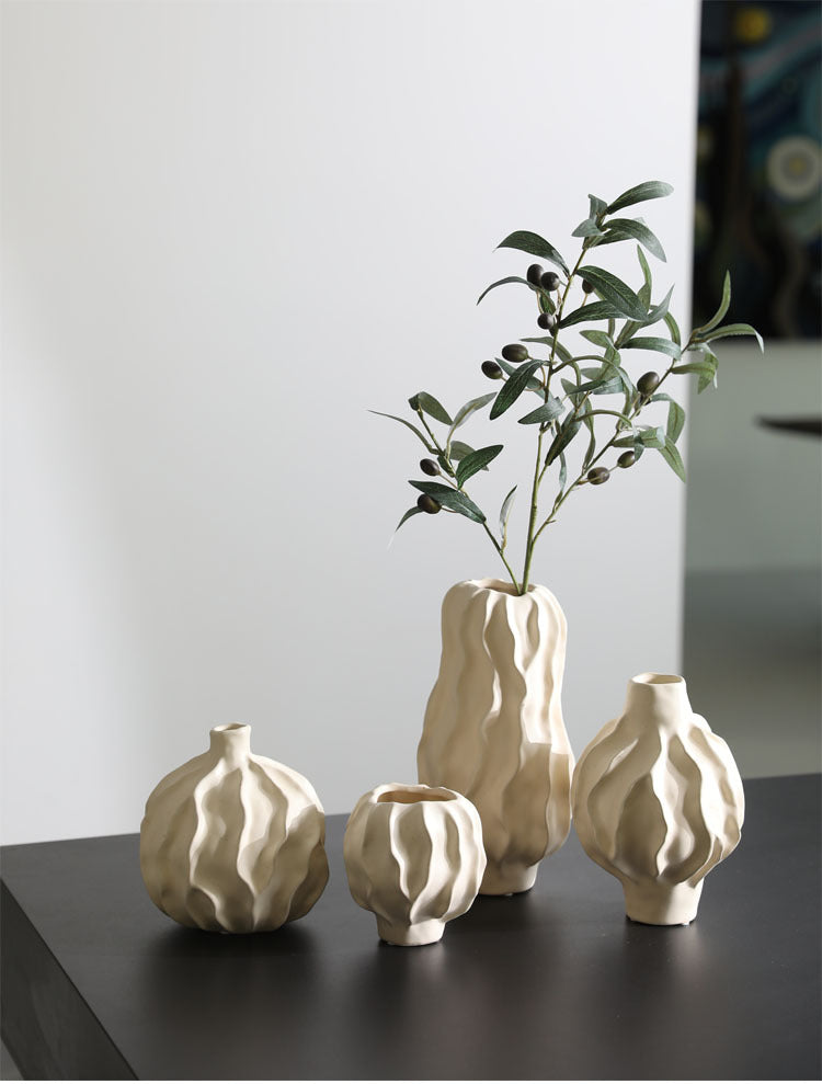 Abstract Curved Art Ceramic Vase