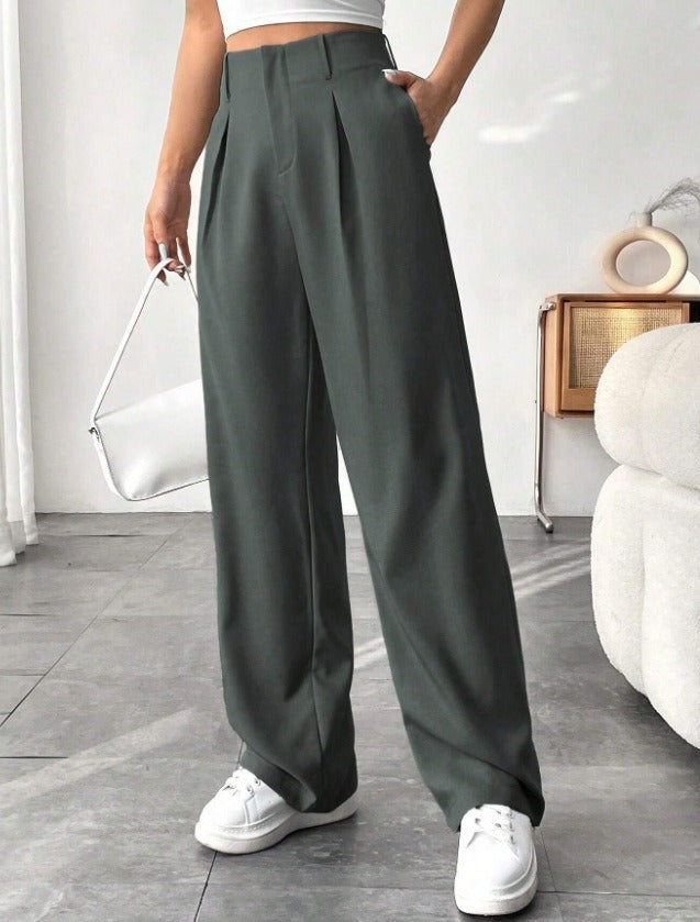 🏆💝New Style✨Women's High Waisted Straight Leg Work Trousers , Smart & Casual Look for Office and Beyond