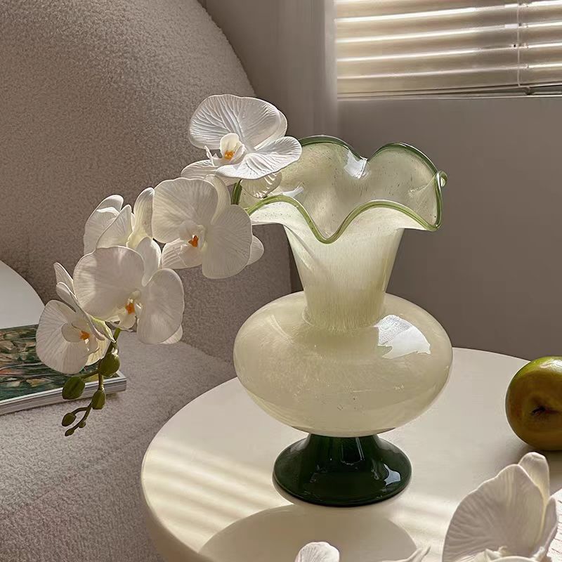 Green Fenton Vintage Glass Vase