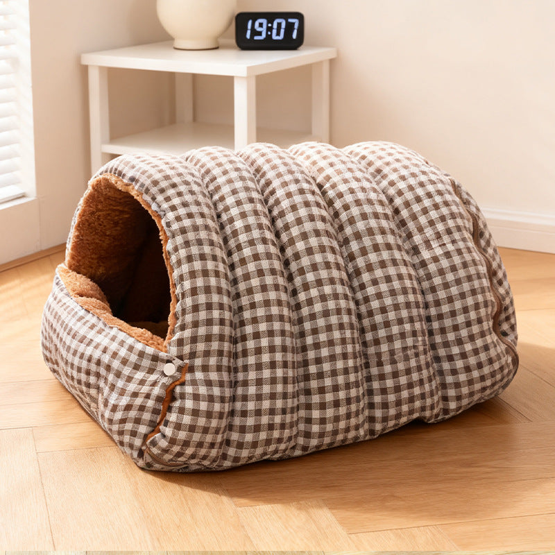 🐶😸Warmth Cozy Comfort Plush Pet Cave