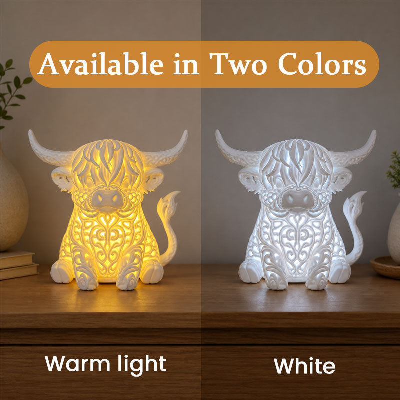 Warm Glow Highland Cow Table Lamp