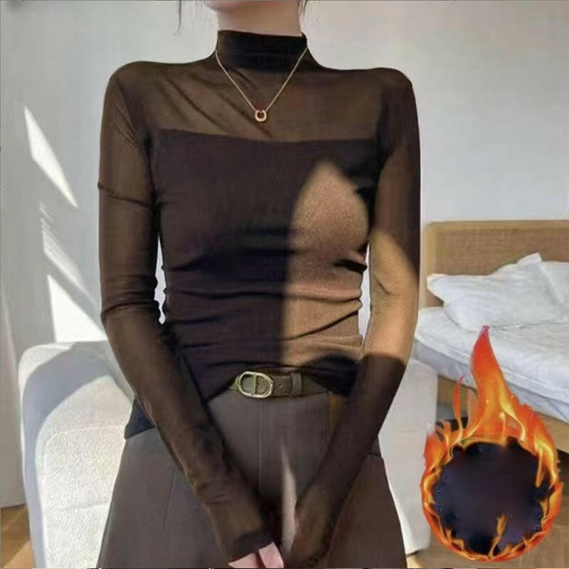 💃F🎉Women’s Mock-Neck Mesh Top