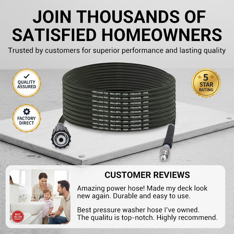 🚿⚡ High-Pressure Sewer Jetter Hose with Nozzle – Strong Pressure Cleaning, Flexible & Durable, Anti-Kink Design, Universal Compatibility for Pipeline & Sewer Unblocking 🛠️
