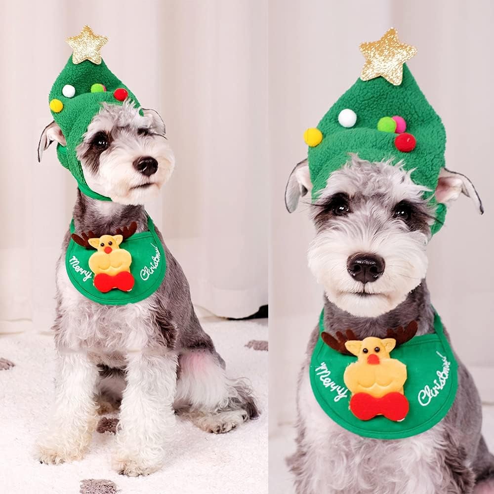🎅🎄Cute Christmas Tree Hat with Pom-Poms