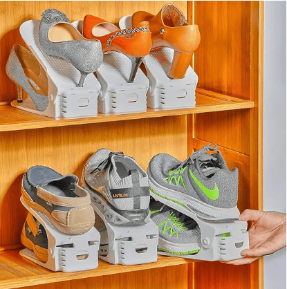 👟Adjustable Double Layer Stack Shoe Holder ,Transform Your Closet!