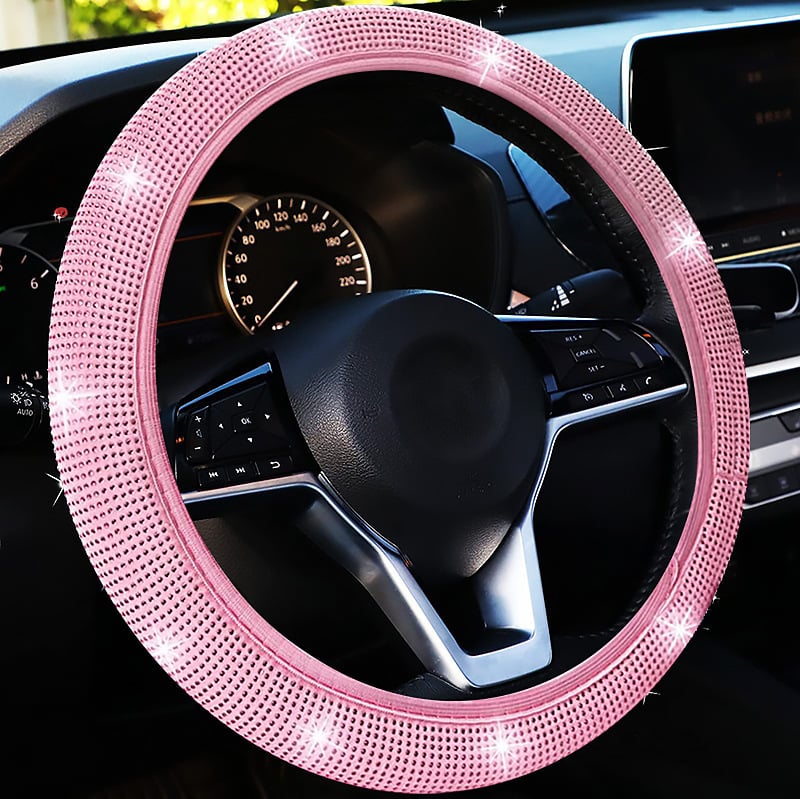 💖Bling Rhinestone Diamond Car Steering Protection
