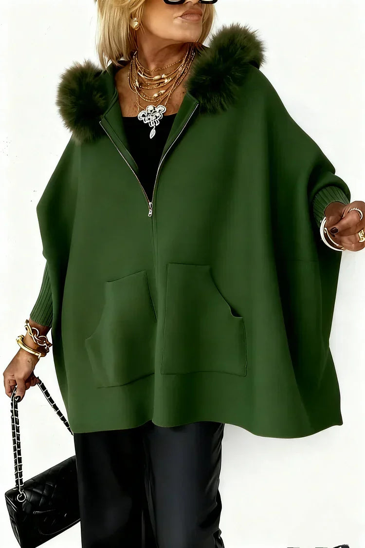 🔥💥Women Fur Collar Solid Color Casual Jacket