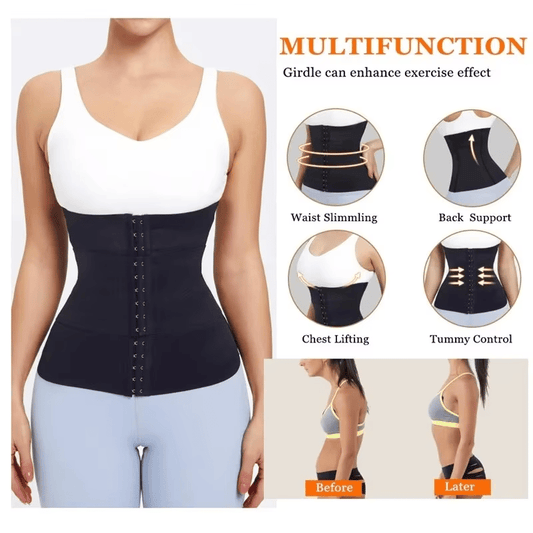 Adjustable Waist Trainer Corset for Women – Postpartum Double Belt Girdle for Belly Reduction & Firm Shape