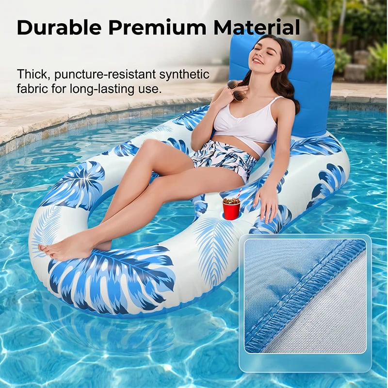 🏖️ 2026 Sale — Over 18,000 Sold!🔥 Premium Inflatable Pool Float Lounger – Ergonomic Backrest 🌊