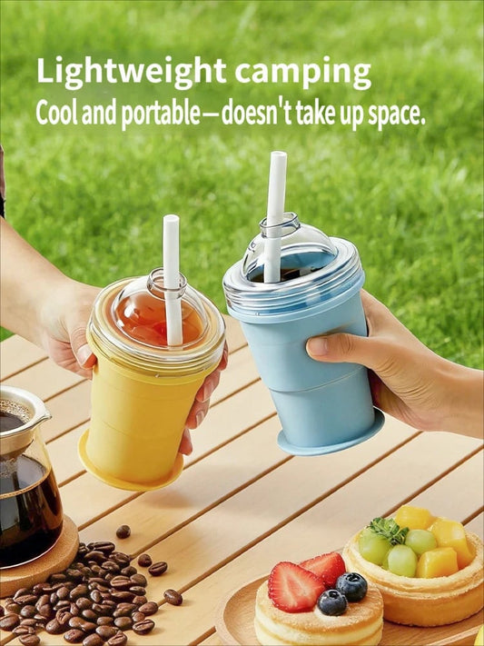 🧊 2-in-1 Ice Ball Maker Bottle(2PCS) – Foldable, Press-to-Release, Portable Summer Drink Cup ❄️
