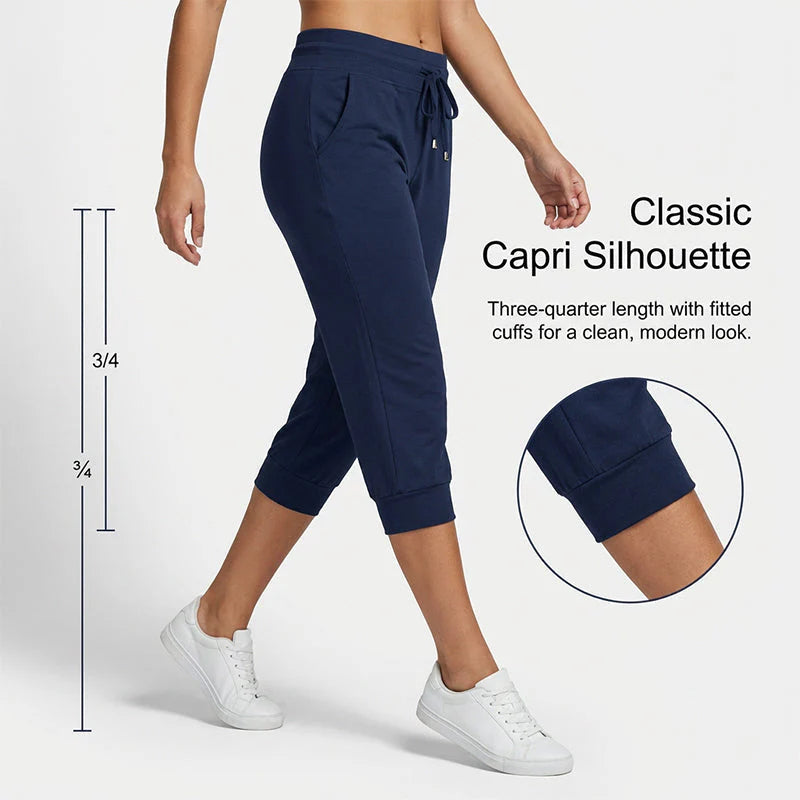 🔥Drawstring Waist Cropped Sweatpants for Lounging