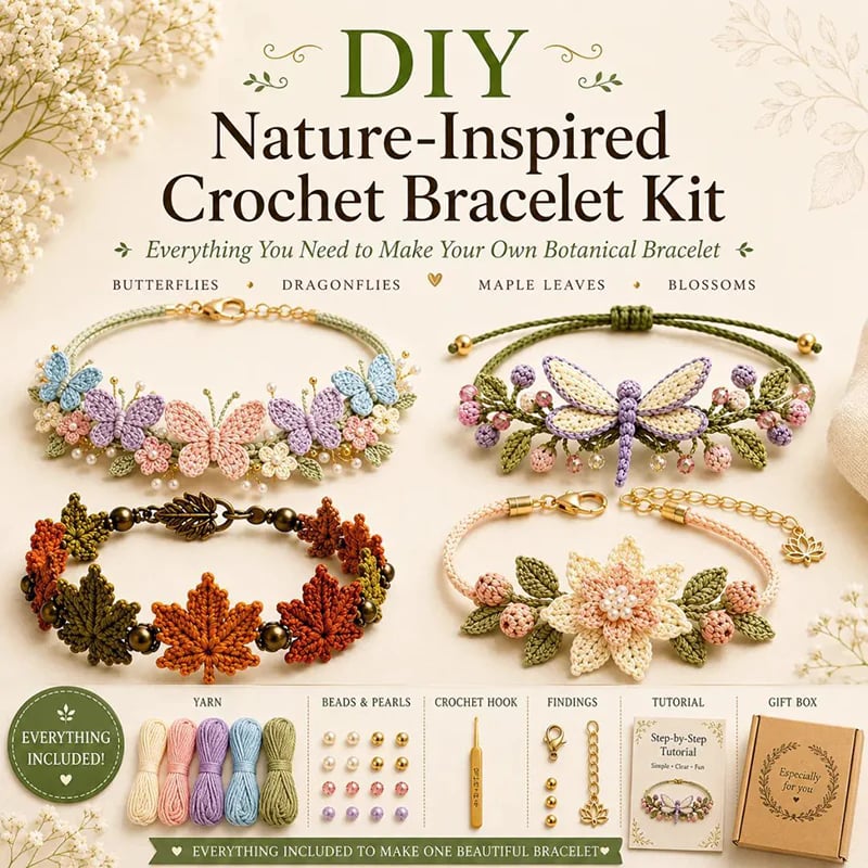 Nature-Inspired DIY Crochet Bracelet Kit