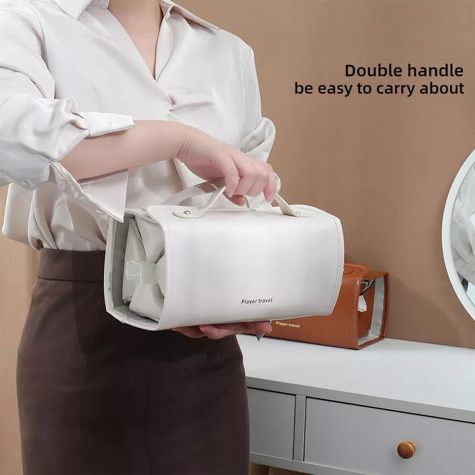 TO DAY 49% OFF Leather Waterproof Cosmetic Bag