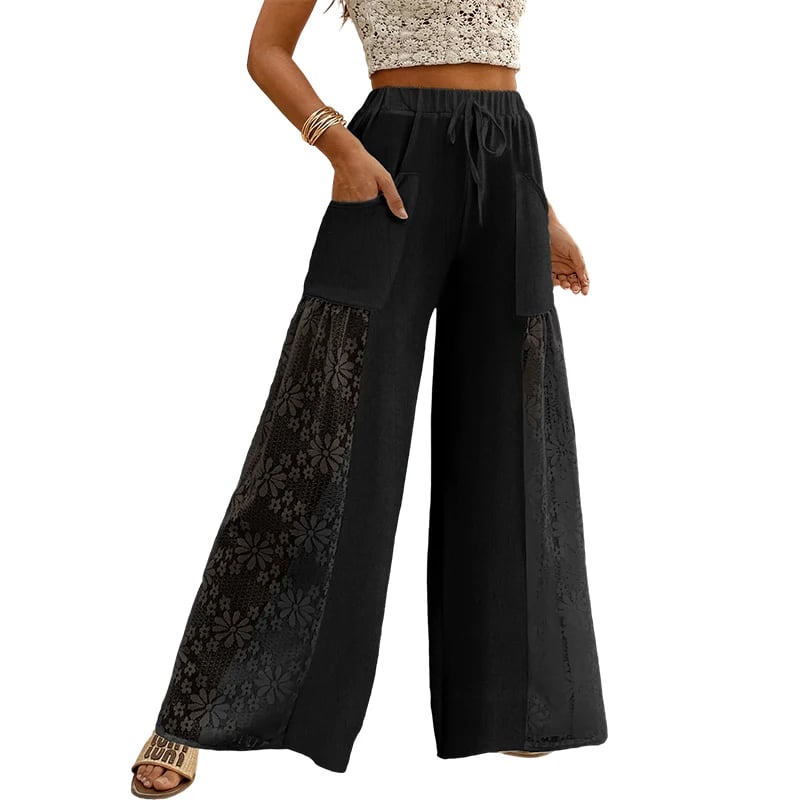 Women's Flowing Lace Pants With Drawstring