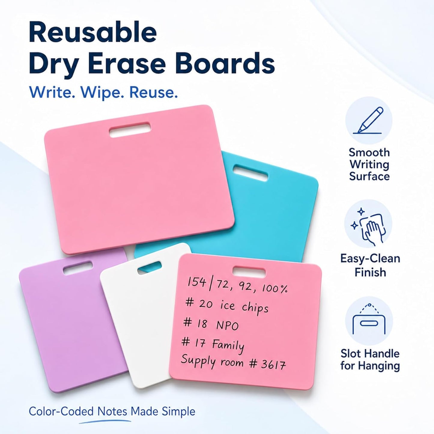 🩺Erasable Badge Note | Dual-Side Writable, Fade-Proof & No Blur (🖊Write. Wipe. Repeat.) 🎁Free Badge Clip Included📋