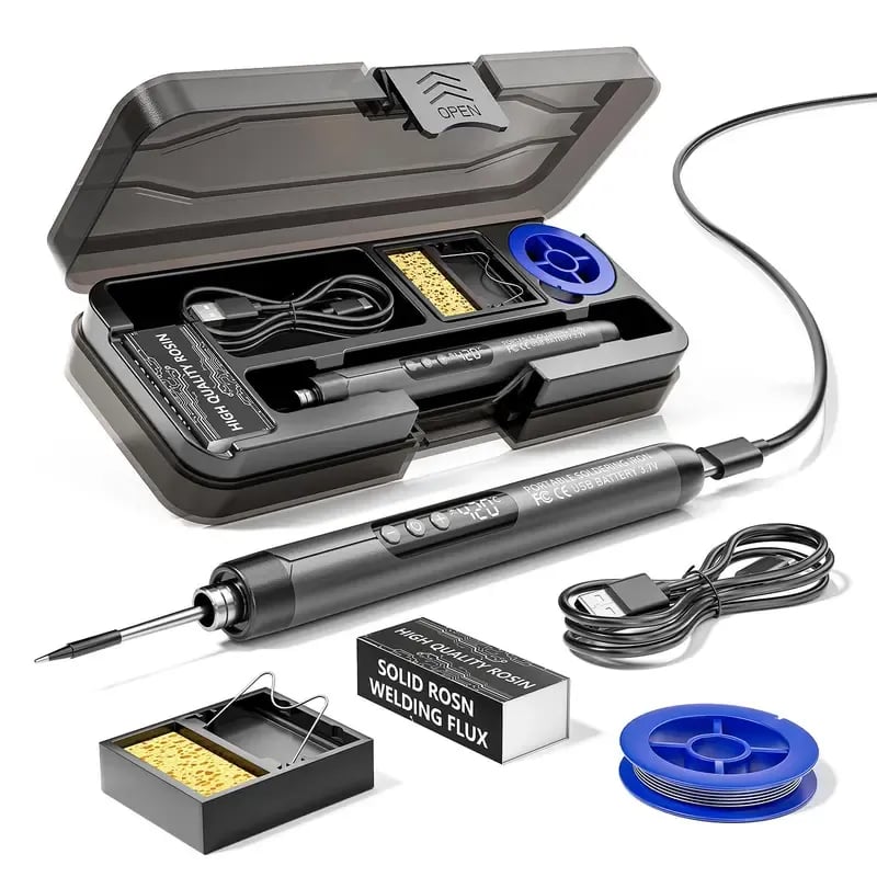 Portable USB Adjustable Temperature Soldering Iron Kit