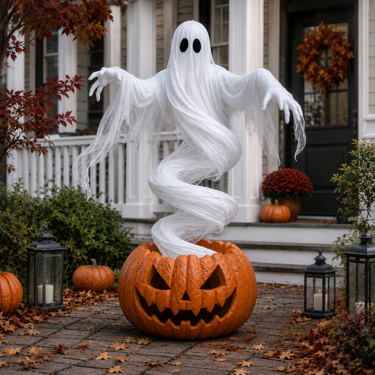 👻Swirling Ghost Pumpkin Yard Lamp🎃