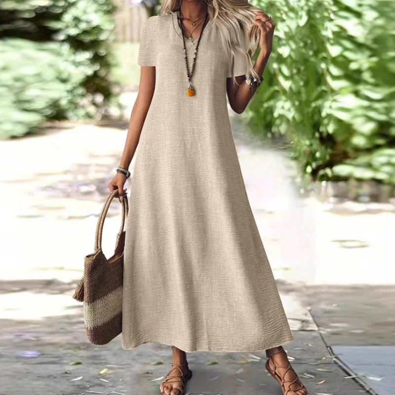 ⌛Limited-Time Offer-Women's Short Sleeve V-Neck Maxi Dress