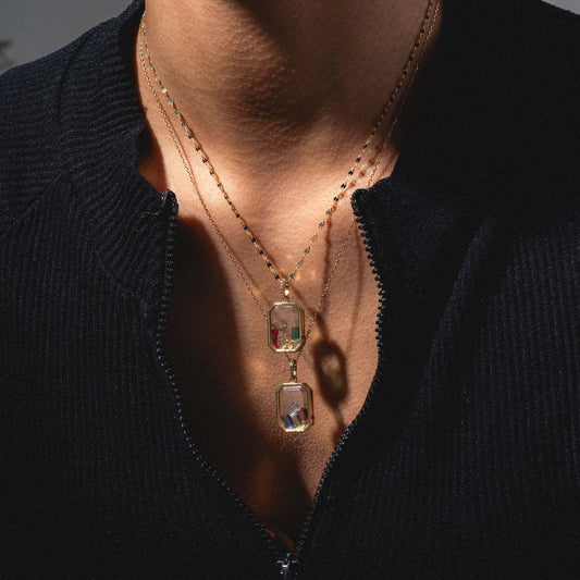 Fillable Locket Pendant Necklace: Gold-Plated Copper, 8 Mini Charms