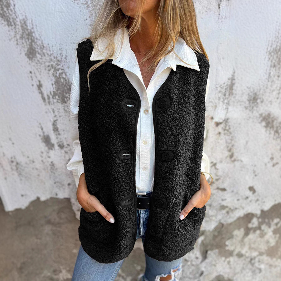 🎁🔥Women's Fall Button Down Short Warm Vest