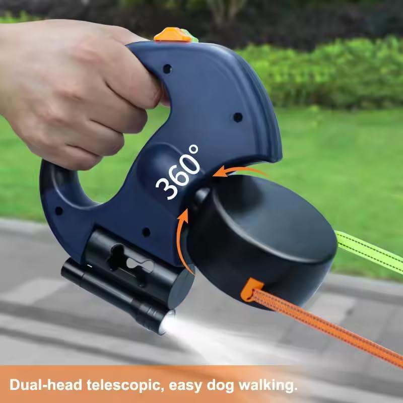 Dual Retractable Dog Leash with 360° Swivel