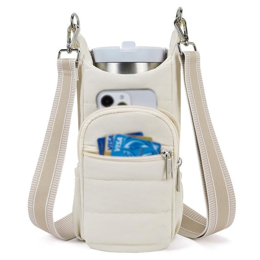 Water Bottle Carrier Crossbody Bag for Women