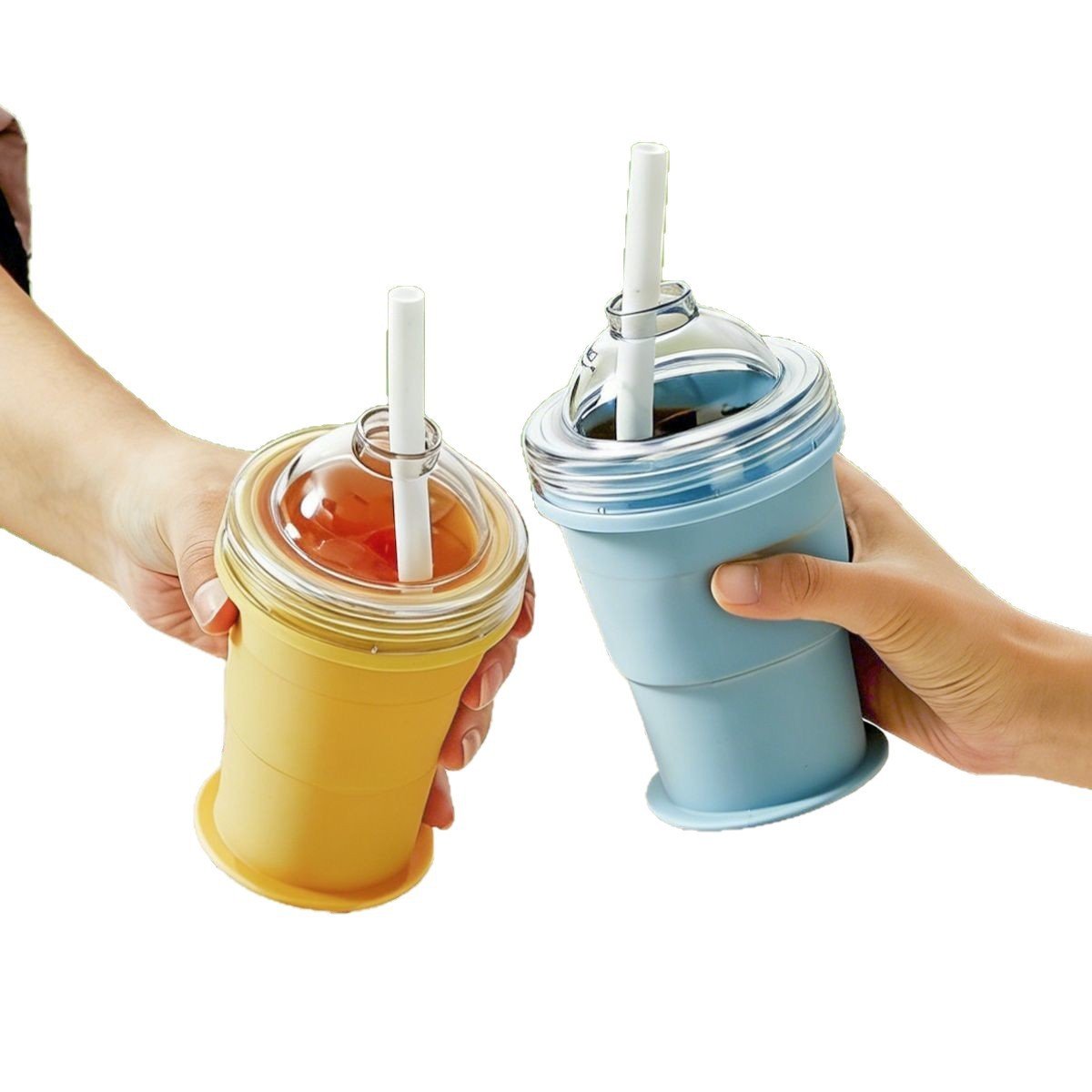 🧊 2-in-1 Ice Ball Maker Bottle(2PCS) – Foldable, Press-to-Release, Portable Summer Drink Cup ❄️