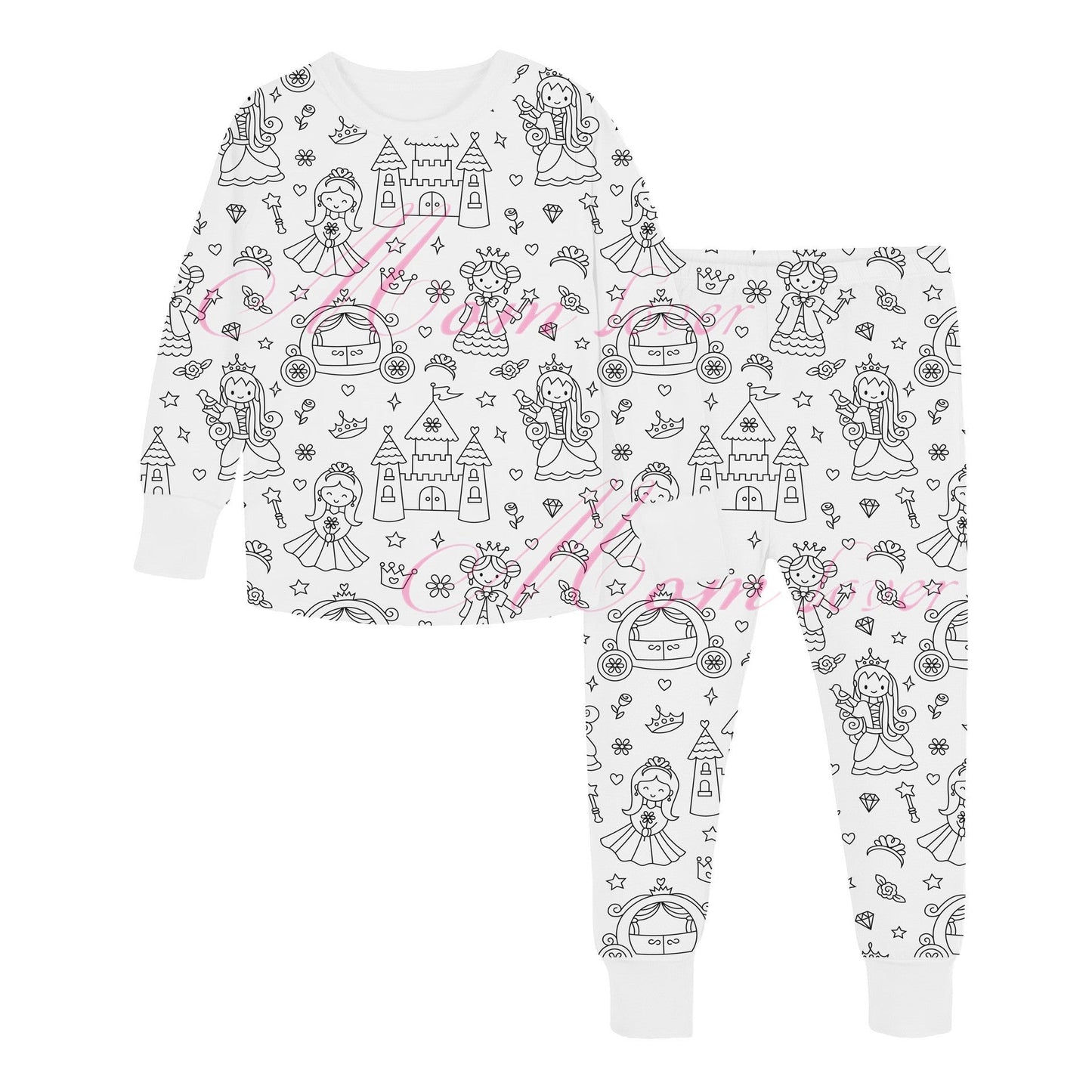 🛏️✨ DIY Cartoon Colorable Pajamas for Kids - Washable Fabric with 10 Non-Toxic Markers for Creative Fun 🎨👧