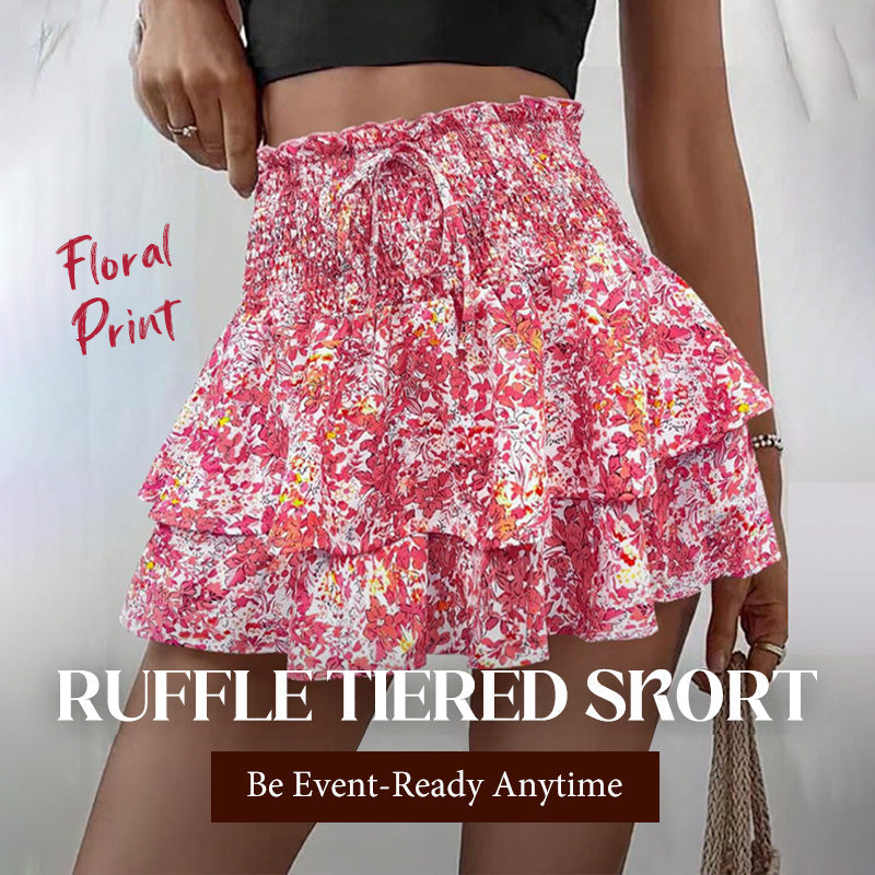 😍💕Lightweight Slimming Floral Ruffle Tiered Skirt✨
