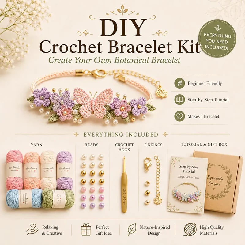 Nature-Inspired DIY Crochet Bracelet Kit