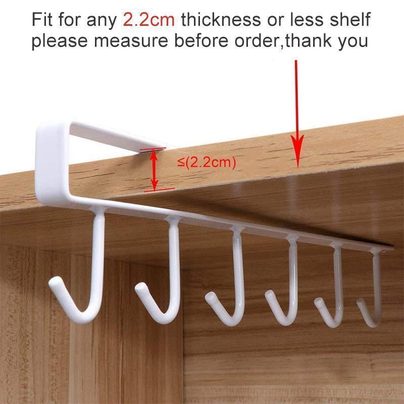 🔥6 Hooks Under-Cabinet Hanger Rack