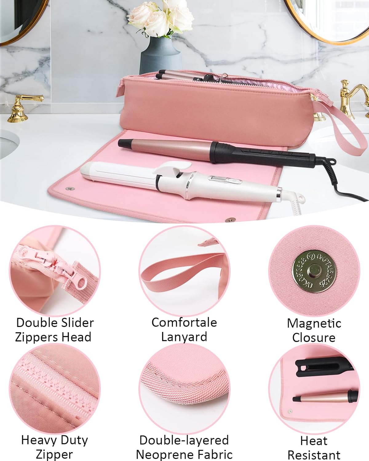 Hair Tools Travel Bag and Heat Resistant Mat