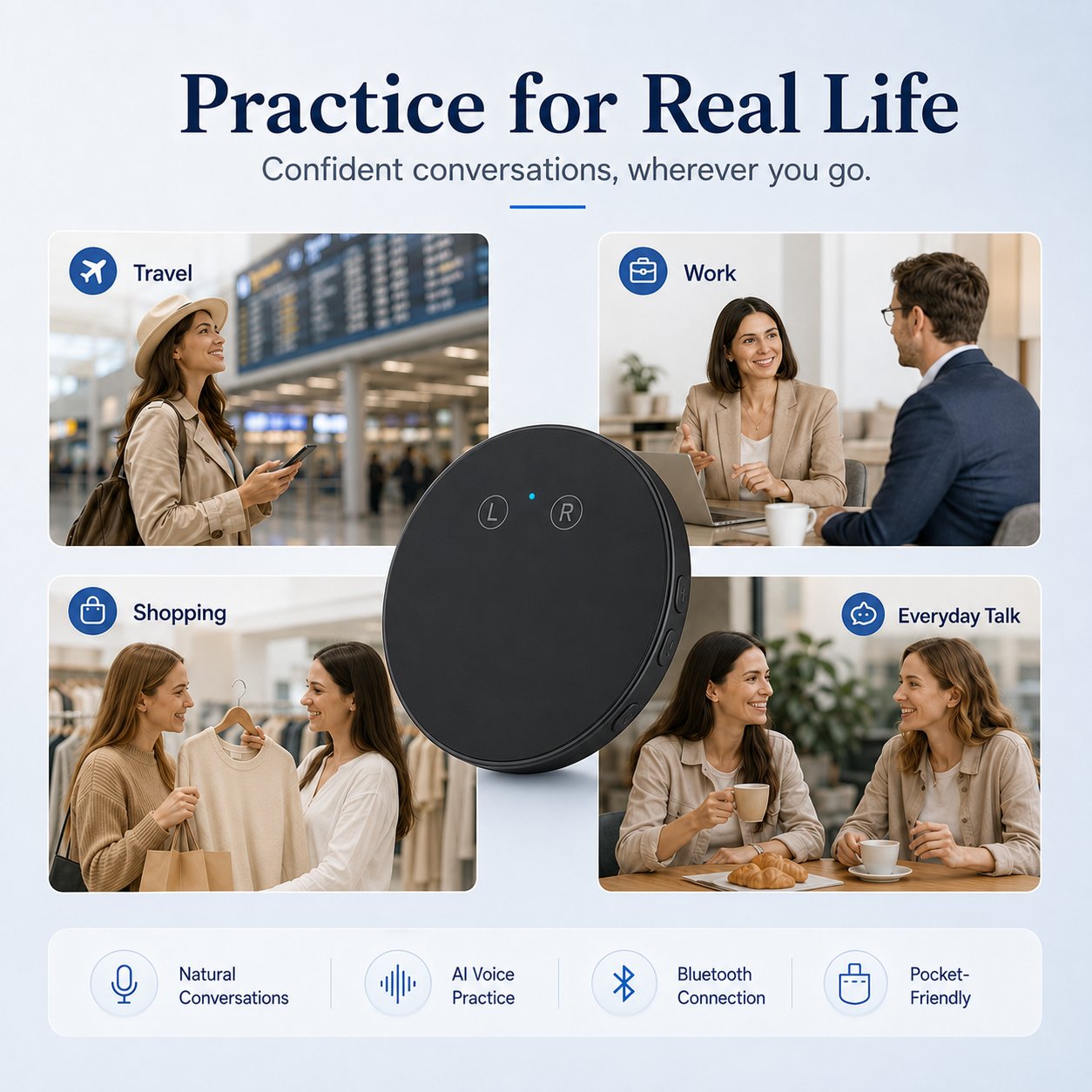 Spanish & English Practice Companion – Supports 165 Languages