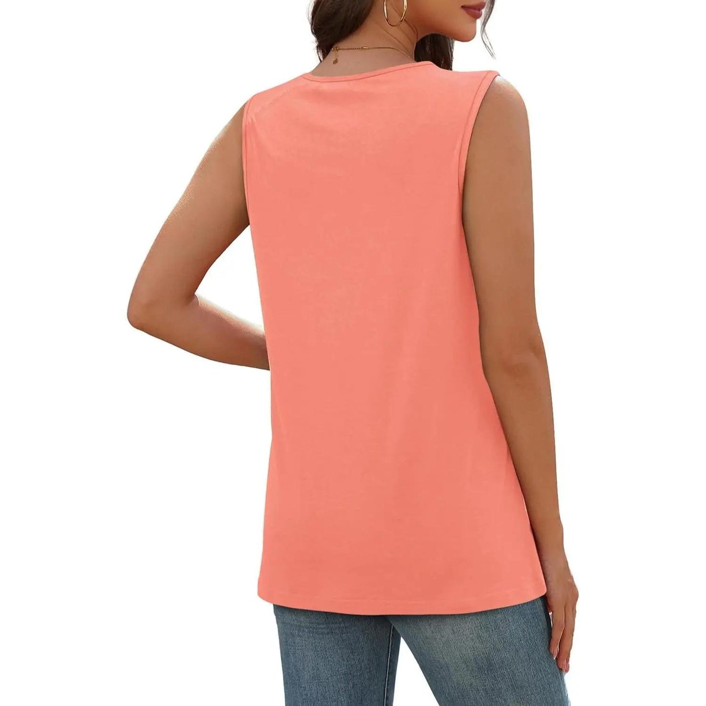 🏆💐2026 Women’s Button Down V Neck Loose Fit Tank Top