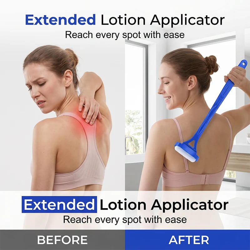 🥳2026 HOT SALE🥳💞50K+ SOLD!🧴✨Long Reach Back Applicator Roller – Smooth glide, curved ergonomic handle. Apply lotion & sunscreen to every spot – no twisting, no stretching! 🌀💪
