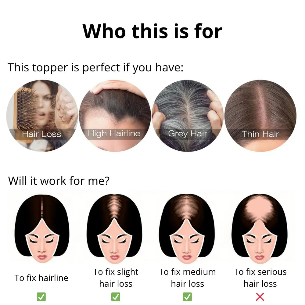 7" x 7.5" Premium Human Hair Topper