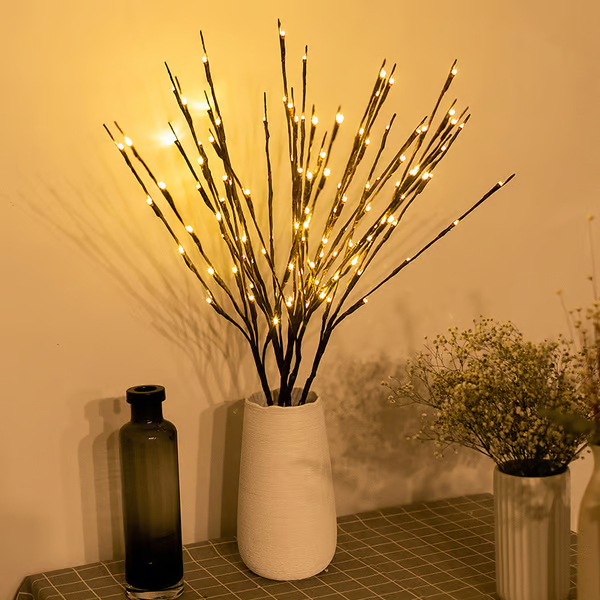 🎄LED Willow Branch Lights Battery-Powered Twig Light