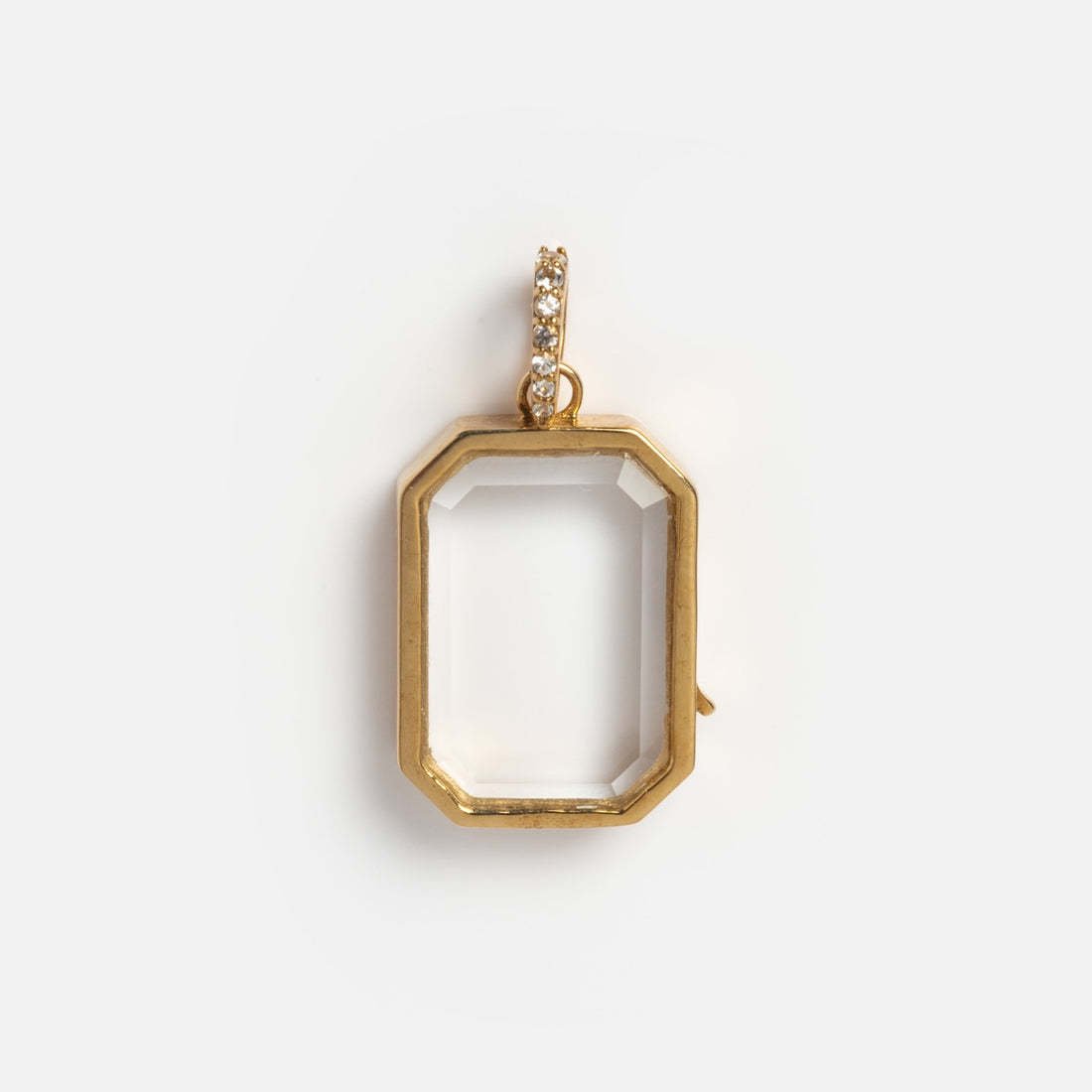Fillable Locket Pendant Necklace: Gold-Plated Copper, 8 Mini Charms