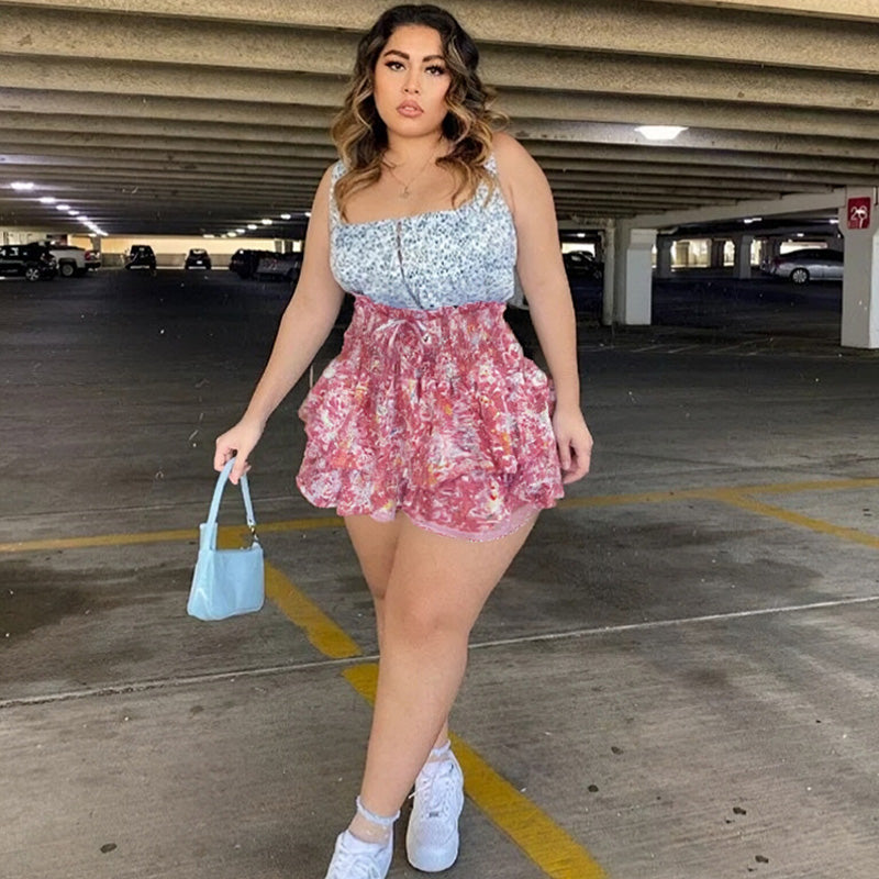 😍💕Lightweight Slimming Floral Ruffle Tiered Skirt✨