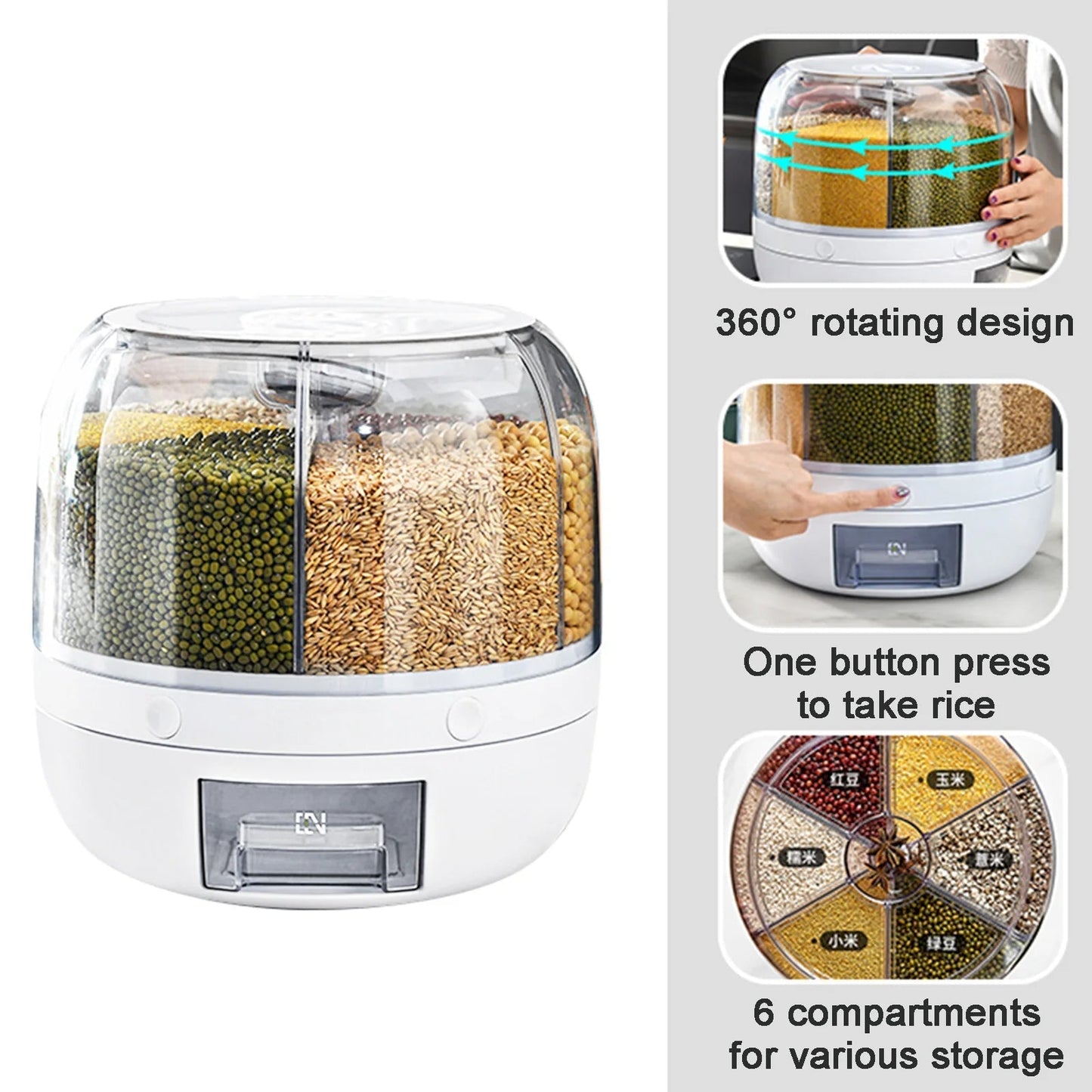 🎁Rotary Large Capacity Grain Storage Container