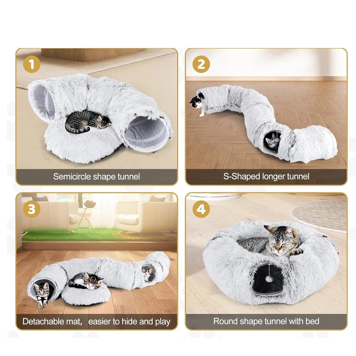 2-in-1 Collapsible Cat Tunnel & Bed: Where Adventure Meets Nap Time