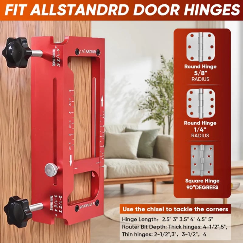 Adjustable Door Hinge Mortise Jig Kit